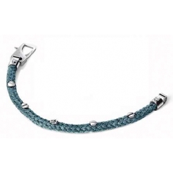 Molecole - Silver 925º &amp; Cotton Rope Bracelet / Bracciale Argento 925º E Cordoncino Di Cotone  - Small 20cm_MO-132005B