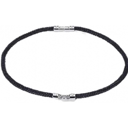 Molecole - Silver 925º &amp; Cotton Rope Necklace / Collana  Argento 925º E Cordoncino Di Cotone 48cm
