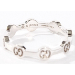 Gucci Jewels Gg Love Anello/ring Oro Bianco/white Gold Size 54_201931J85009000