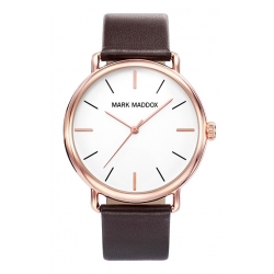 Mark Maddox Watches Casual Hc3010-47 - Case: Stainless Steel And Solid Metal - 42.5 Mm - Leather/cuoio Strap - Water Resist