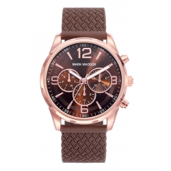 Mark Maddox Watches Casual Hc6018-45 - Multifunction - Case: Stainless Steel And Solid Metal - 42 Mm- Silicon Strap - Water