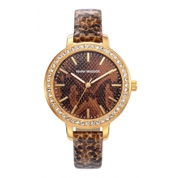 Mark Maddox Watches Animal Print Mc6009-97 - Case: Stainless Steel And Solid Metal - 36 Mm - Leather/cuoio Strap - Water Re