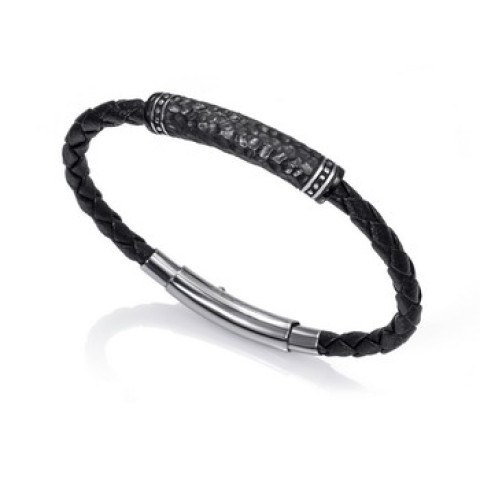 Viceroy Bracelet/bracciale Stainless Steel. Leather/cuoio. Black Pvd. Fashion_40000P09010_0