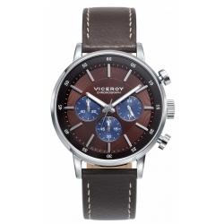 Viceroy Watches Men 471023-47 - Stainless Steel - Leather/cuoio - Chronograph - 42mm - 50 Meters