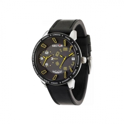Sector 400 Dual Time B/sunray Dial Black Strap