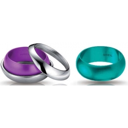 Breil Jewels - Secretly Collection Anello In Acciaio E Doppio Bangle In Alluminio/s/s Ring And 2 Aluminum Bangle Size 14