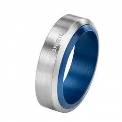 Breil Jewels Bonfire Collection Anello Uomo Acciaio E Alluminio Blu/ S/steel Gent Ring W. Aluminun Blue Size 23
