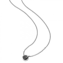 Breil Jewels Moonrock Collection Collana In Acciaio Con Pendente Piccolo Pietra Naturale Nera/ S/steel Necklace With Small Penda